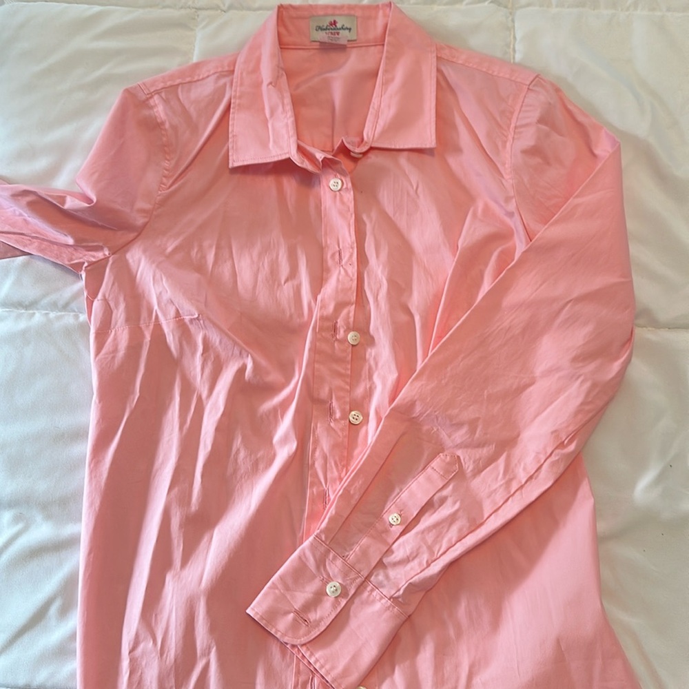 JCREW long sleeve button down shirt. Stiff collar. NWOT X Small. (Z)
